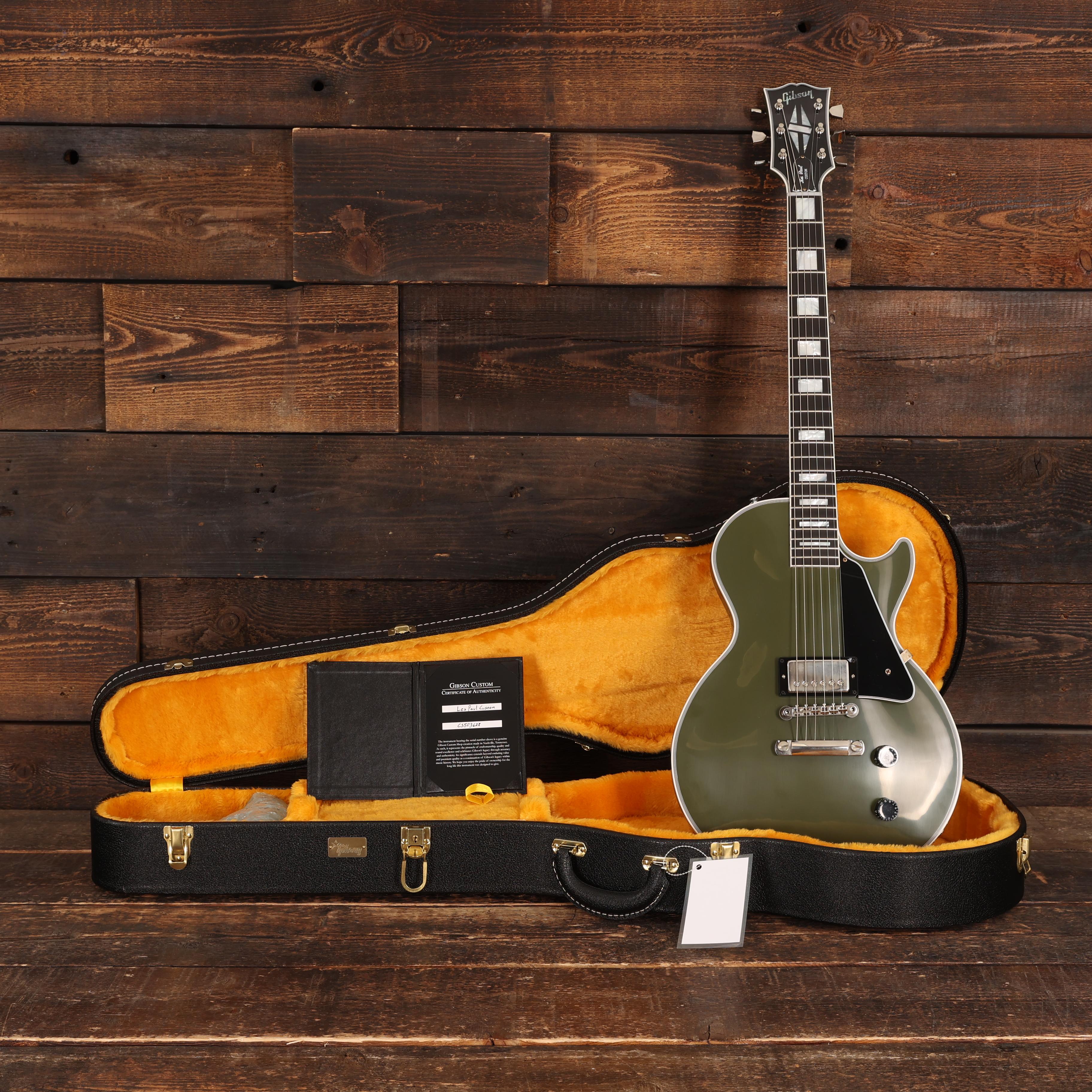 Gibson Custom Shop Les Paul Custom VOS in Olive Drab - Andertons